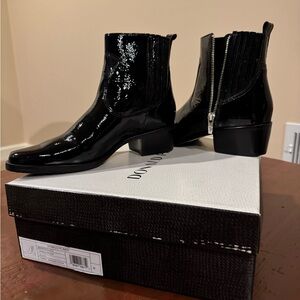 Donald J. Pliner Black Patent Ankle Booties